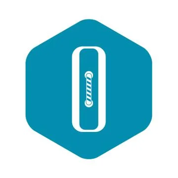 Sewn rectangular button icon, simple style 스톡 일러스트