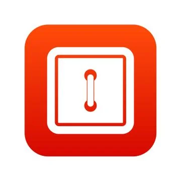 Sewn square button icon digital red Illustrazione stock