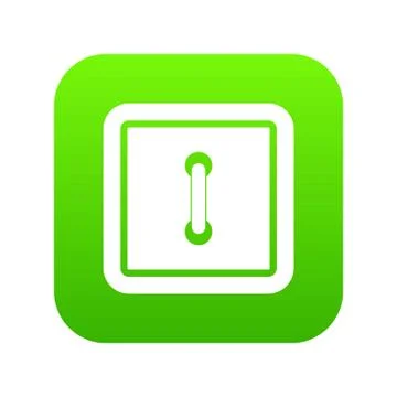 Sewn square button icon digital green Illustrazione stock
