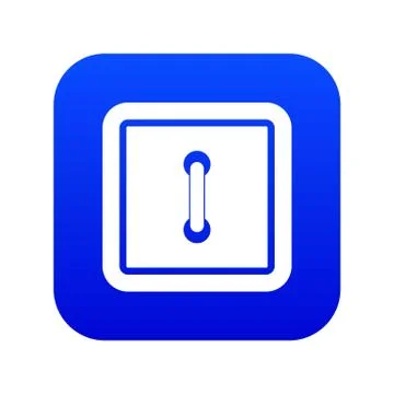 Sewn square button icon digital blue Illustrazione stock