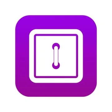 Sewn square button icon digital purple Illustrazione stock