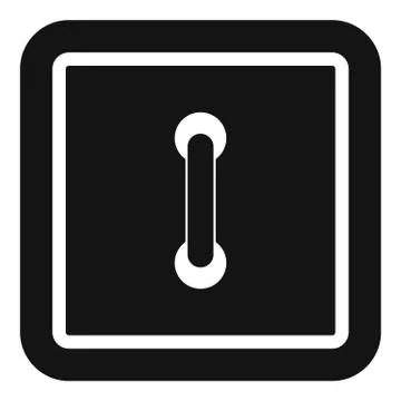 Sewn square button icon, simple style Stock Illustration