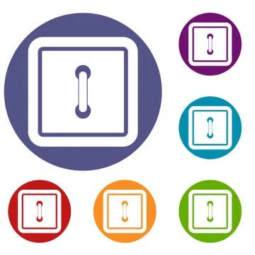 Sewn square button icons set Stock Illustration