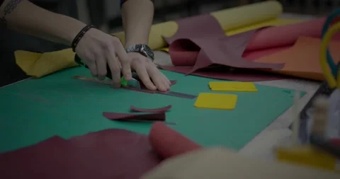 Sews from leather Stock Footage 232228433