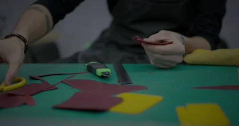 Sews from leather Stock Footage 232228486