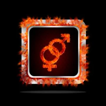 Sex burning button. Stock Illustration