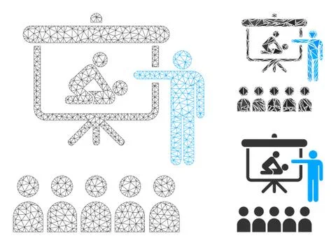 Sex Lecture Vector Mesh 2D Model and Triangle Mosaic Icon Stock Illustration