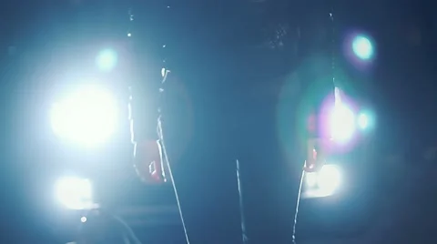 Sex maniac chasing lonely girl by car at night, female silhouette approaching Stock Footage 59084393