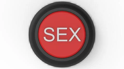 Sex red button isolated 3d illustration render 스톡 일러스트
