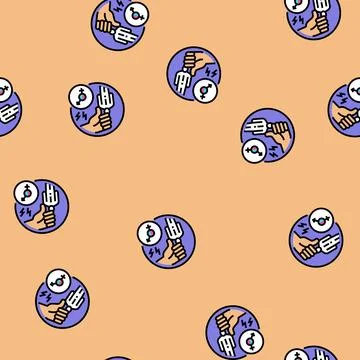 Sexism vector seamless pattern Stock Illustration