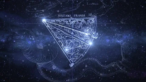 Sextans Uraniae Constellation Star Map Animation Stock Footage 333275635