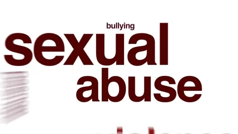 Sexual abuse animated word cloud. Stock Footage 70897100