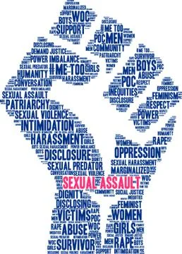 Sexual Assault Word Cloud Stock Illustration