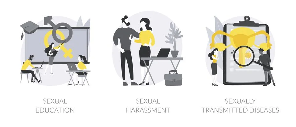 Sexual behavior abstract concept vector illustrations. Stock Illustration