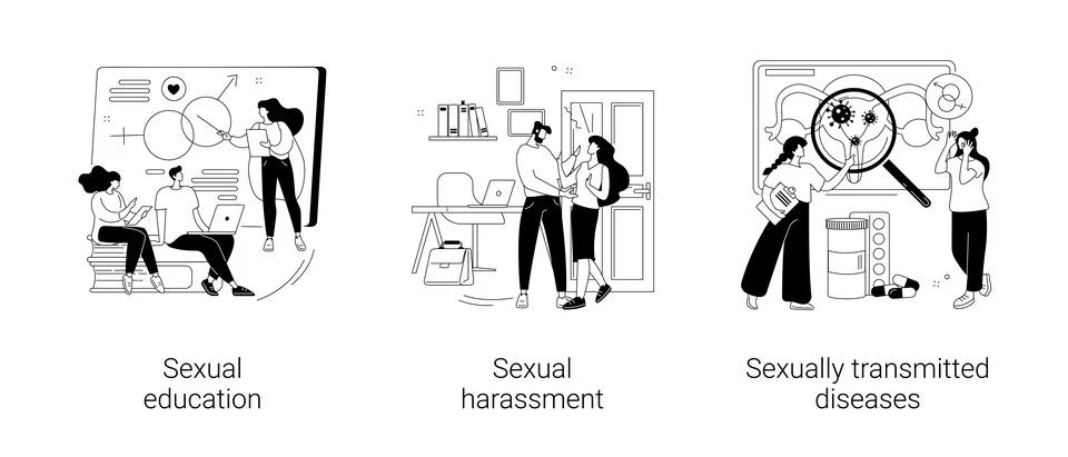 Sexual behavior abstract concept vector illustrations. Stock Illustration
