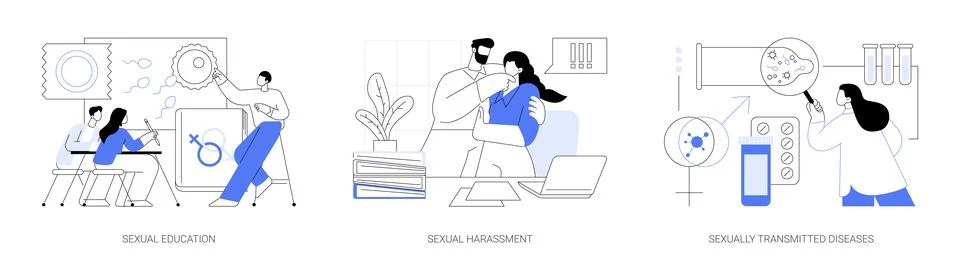 Sexual behavior abstract concept vector illustrations. Stock Illustration