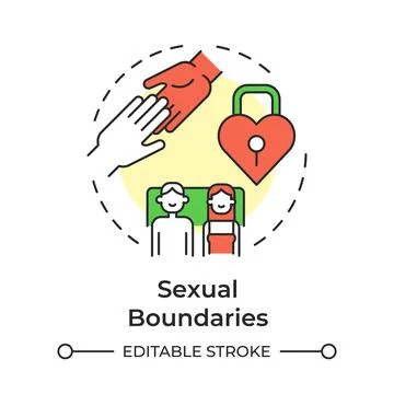 Sexual boundaries multi color concept icon Stock Illustration