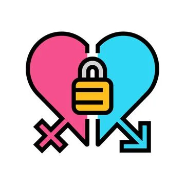 Sexual compatibility issues color icon vector illustration Stockillustratie
