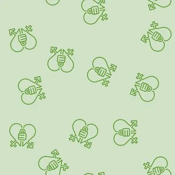 Sexual compatibility issues line seamless pattern Stock Illustration