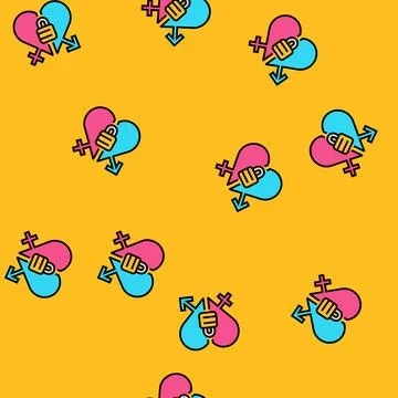 Sexual compatibility issues vector seamless pattern Stockillustratie