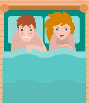 Sexual dysfunction bed couple Stock-Illustration