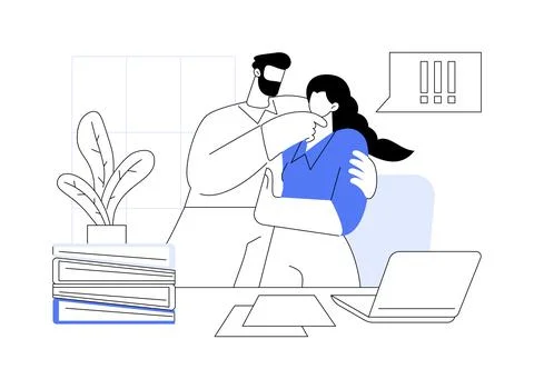 Sexual harassment abstract concept vector illustration. Stock Illustration