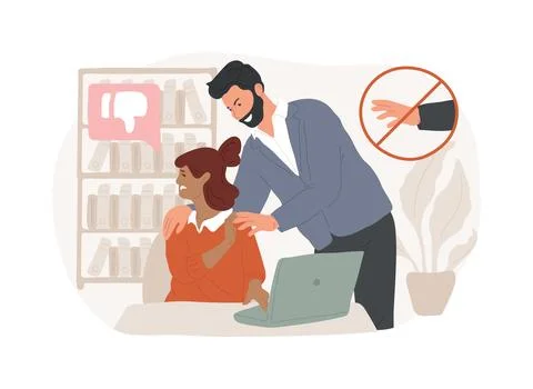 Sexual harassment isolated concept vector illustration. Stock Illustration
