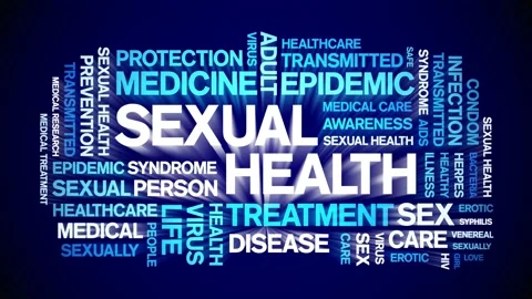 Sexual Health animated word cloud animation kinetic typography seamless loop