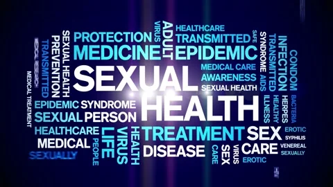 Sexual Health animated word cloud animation kinetic typography seamless loop