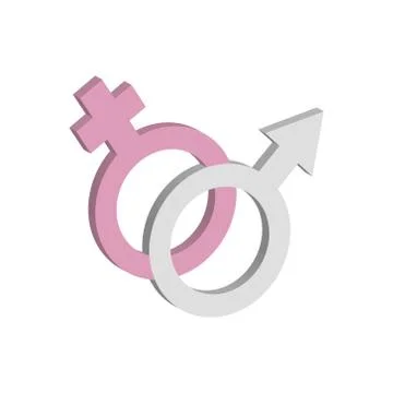 Sexual icon gender man female 3d icon Stock Illustration