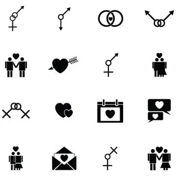Sexual icon set Stock Illustration