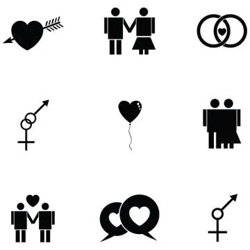 Sexual icon set Stock Illustration