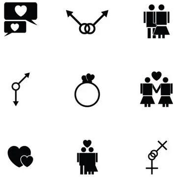 Sexual icon set Illustrazione stock