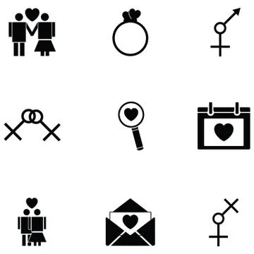 Sexual icon set Illustrazione stock