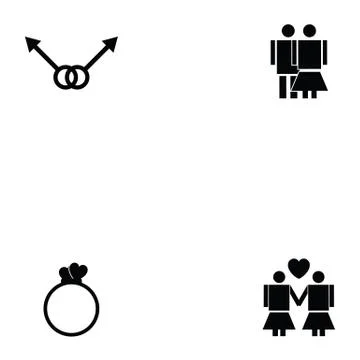 Sexual icon set Illustrazione stock