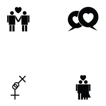 Sexual icon set Illustrazione stock
