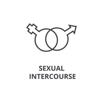 Sexual intercourse thin line icon, sign, symbol, illustation, linear concept Stock Illustration