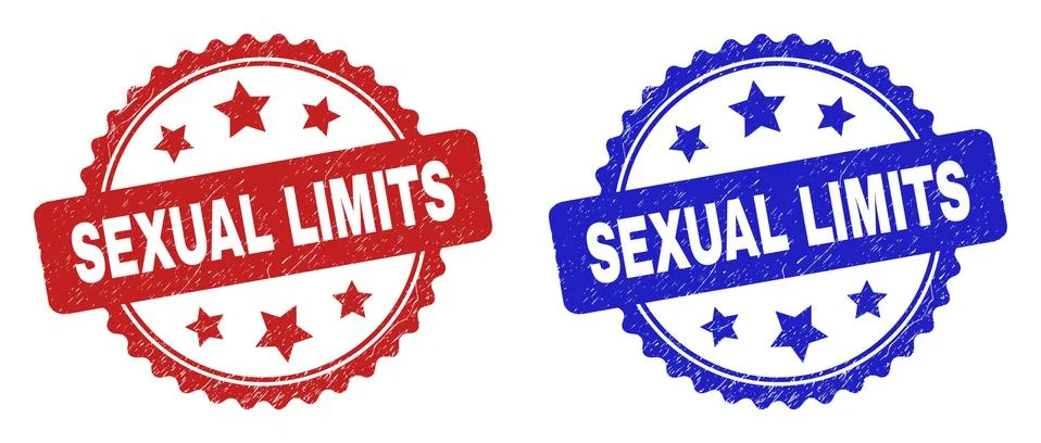 SEXUAL LIMITS Rosette Stamps Using Rubber Texture Stock-Illustration