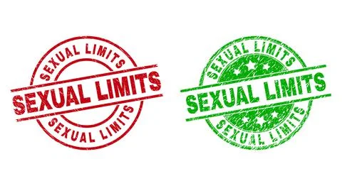 SEXUAL LIMITS Round Watermarks with Corroded Texture Stock-Illustration