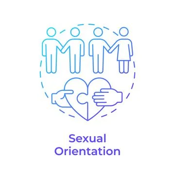 Sexual orientation blue gradient concept icon Stock Illustration