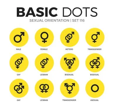 Sexual orientation flat icons vector set Stock-Illustration