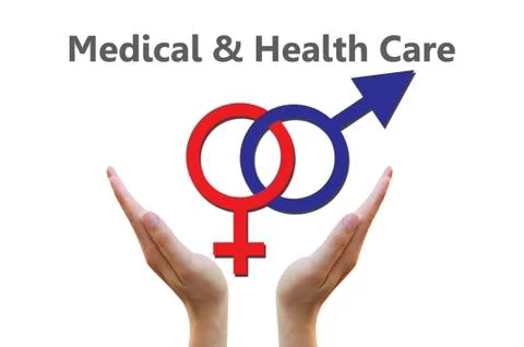 Sexual symbols combination for medical and healthcare concept Stock Illustration