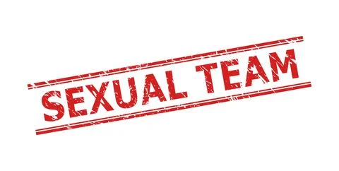 SEXUAL TEAM Stamp with Corroded Texture and Double Parallel Lines Stock Illustration
