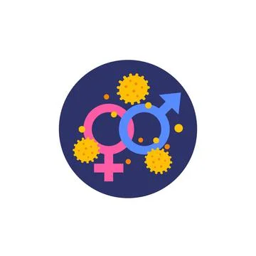 Sexual transmitted disease, STD vector icon Illustrazione stock