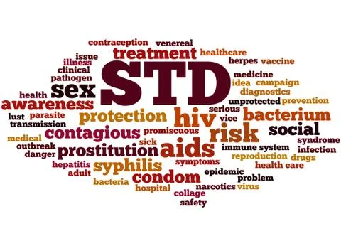 Sexually Transmitted Disease, word cloud concept Illustrazione stock