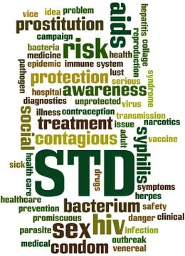 Sexually Transmitted Disease, word cloud concept Illustrazione stock