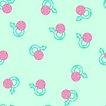 Sexually transmitted infections vector seamless pattern Stock Illustration