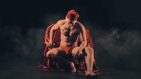 Sexy bad Santa 库存影片 100306995