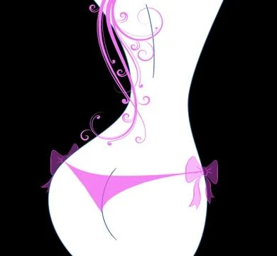 Sexy Butt on a Black Background Stock Illustration