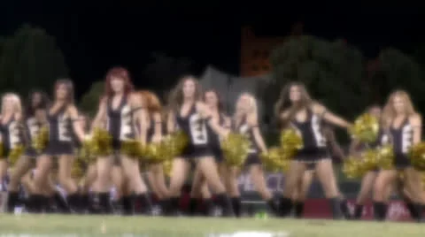 SEXY CHEERLEADERS DANCERS IN SOFT FOCUS HD Stock Footage